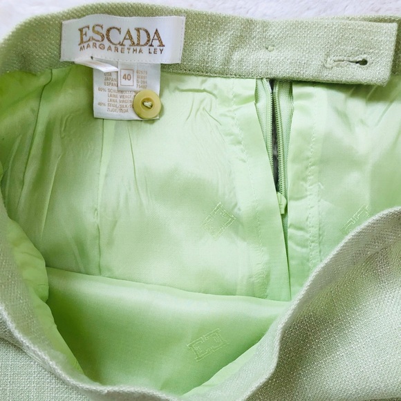 ✨Escada Margaretha Ley Skirt Suit Gold Logo Button - Picture 12 of 15